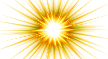 Obraz premium Vibrant yellow and orange sunburst on white background