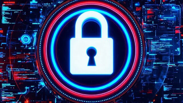 Digital lock with glowing rings