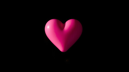 Fototapeta premium Eerie, creepy atmosphere, warm terracotta and cool teal, bright lens flare, light streaks, vibrant colors, dark tones, unsettling details of a pink heart against a black background with a magical ligh