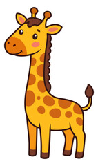 Obraz premium Giraffe Cartoon Illustration. Cute Giraffe cub clipart