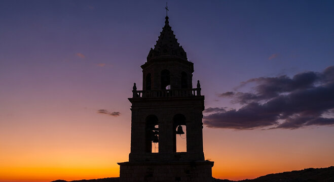 church at sunset
