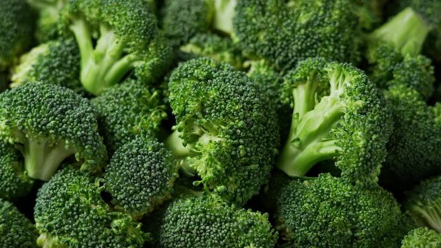closeup of Fresh green broccoli florets vegetable