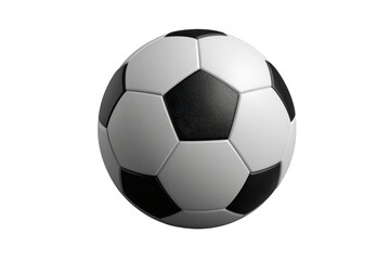 Fototapeta premium Soccer ball with classic black and white pentagon pattern ready for a league match or championship game on transparent background