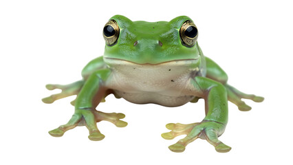 Fototapeta premium Small green frog looking forward
