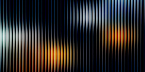 Colorful ribbed fractal glass shimmers with energy of summer warmth and joy. Vibrant fractal glass pattern with radiant blend into smooth lively spectrum gradient of warm shades. Vector eps10. © rizki