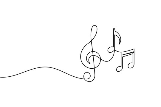 Music note continuous line art illustration for world music day concept
