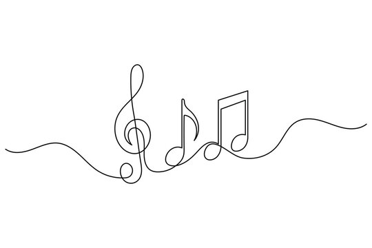 Music note continuous line art illustration for world music day concept