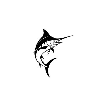 Marlin Fish Side View Illustration.