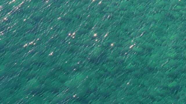Close‑Up Aerial View of Clear Turquoise Water at Kipos Beach, Samothraki