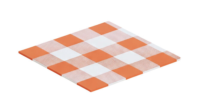 Orange and White Gingham Pattern Surface