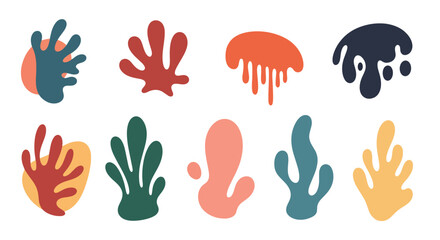 Fototapeta premium Colorful hand shapes in various designs and hues on a plain surface for creative projects