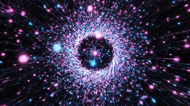 Cosmic Vortex: An abstract, awe-inspiring image captures a swirling galaxy of luminous lights, evoking the boundless mystery and wonder of the cosmos.