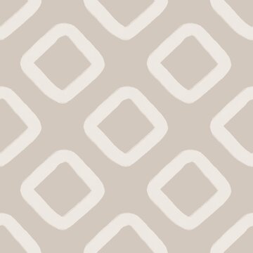 Bold Hand Drawn Diamond Seamless Pattern Modern Neutral Design