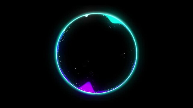 Voice speech circular waveform multi-colored patterns. Loop ready animations. Black background versions.
