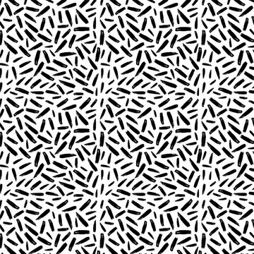 Abstract Brush Stroke Seamless Pattern Black Minimal Texture Background
