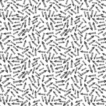 Abstract Arrow Seamless Pattern Black Direction Symbols Repeat Background
