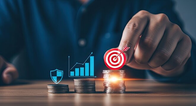 Financial growth and strategic targeting achieving business goals with precision