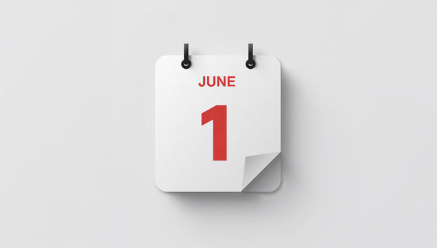 アプリUIのように6月1日を示す現代的なカレンダーアイコンの図