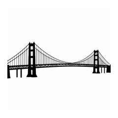 Obraz premium Suspension bridge icon black