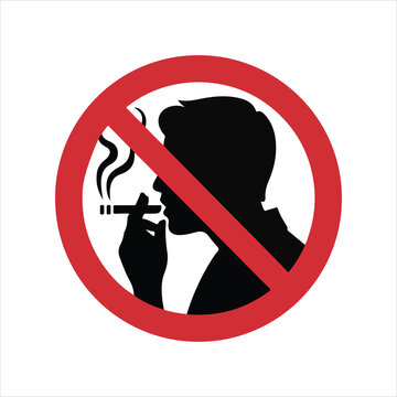 Stop smoking symbol prohibited area warning vector illustration.