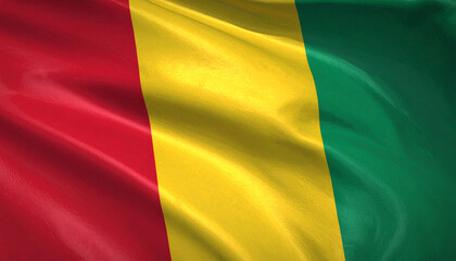Obraz premium Vibrant Red Yellow Green Tricolor Flag Waving in Wind