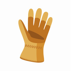 Brown work glove illustration with stitched cuff