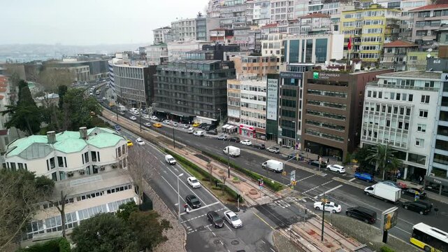 Istanbul/Turkey circa 2023: Parliament Mebusan Street in Istanbul cityscape