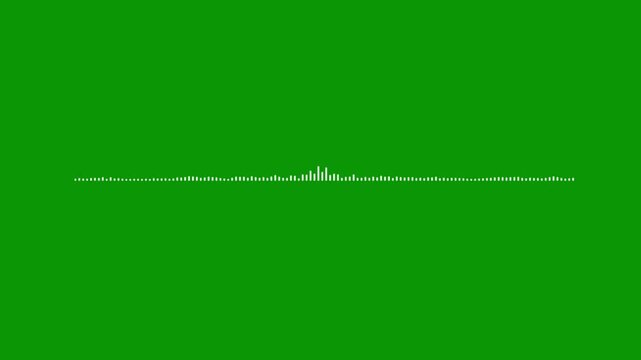 White radial sound wave, audio spectrum visualizer, green screen chroma key, 4k music beat, digital frequency animation, voice record signal, abstract waveform transition.