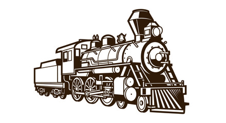 Vintage Steam Locomotive Train Engine Front. © AAS CREATIVE