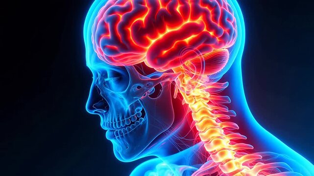 Human brain and spine anatomy