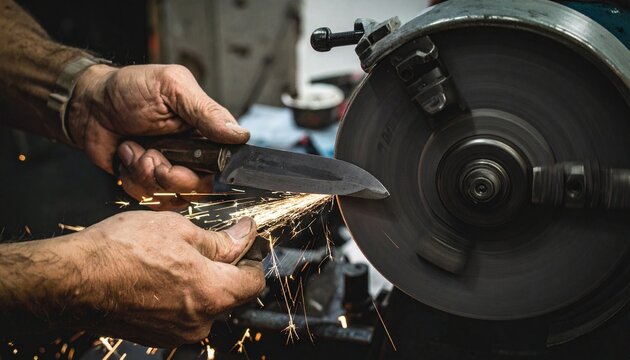 金属加工に励む熟練の手技