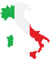 Obraz premium Italy flag border map vector