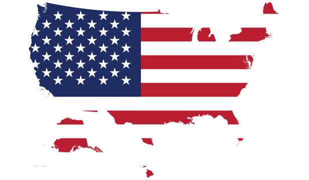 Usa flag border map vector