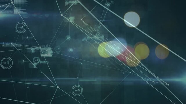 Animation of network of connections and data processing over human body model