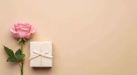 Mother's day gift ideas in usa and canada pink rose and wrapped present