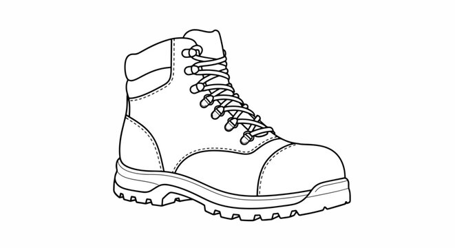 Lace up hiking boot with rugged sole and ankle support