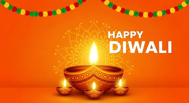 Happy diwali festival of lights celebration