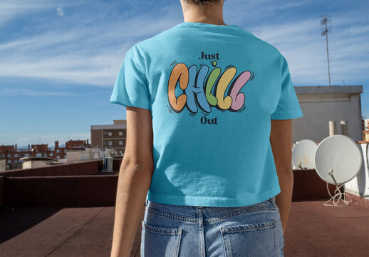 Female Back T-Shirt Mockup