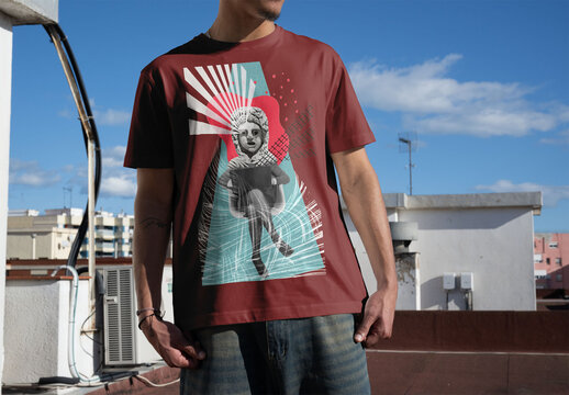 Male White T-Shirt Mockup