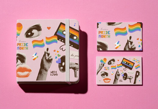 Business Card Mockup on Pink Background