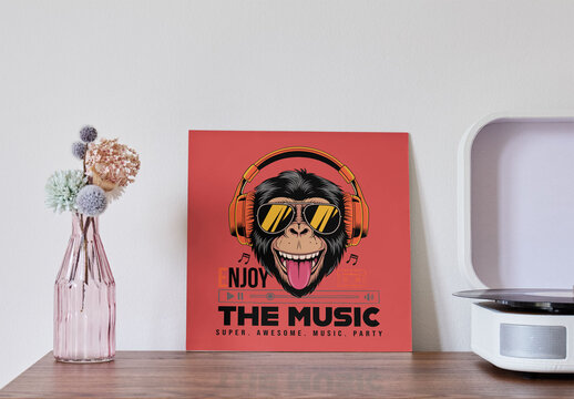 Mockup of Vinyl Jacket or cover