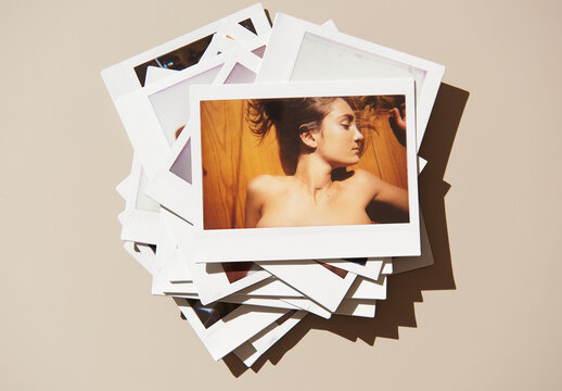 Stacked Photo Polaroid Mockup