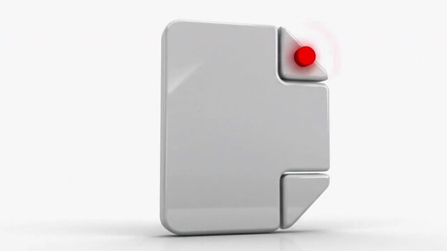 3D Wireless Sensor Device with Red Alert Signal for IoT Smart Home Notification Concept