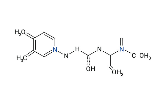 Detailed molecular chemical structure diagram showing various atomic bonds and groups for scientific research.