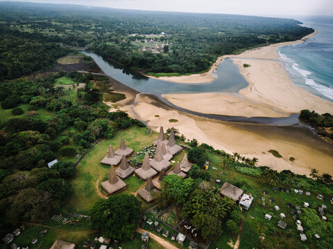 Ratenggaro Village with Tall Thatched Roof Houses on Sumba Coast