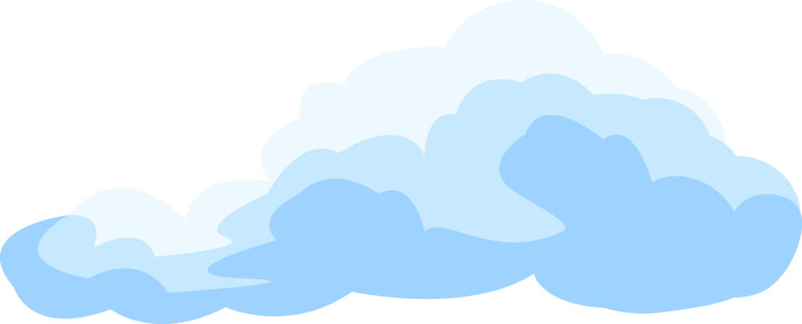 Blue cumulus cloud vector illustration in flat style