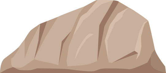 Brown rock shape with rough facets on a solid white background © Frogella.stock