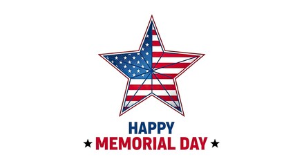 Obraz premium Memorial day greeting with patriotic star
