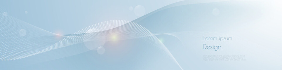 Vector abstract wave line pattern and dot line particle on white, gray color background. Modern graphic design. Flowing halftone, gradient curve shape for data futuristic, technology banner template b © nongkran_ch