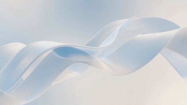 Graceful translucent ribbons flowing and intertwining in soft pastel colors abstract motion background